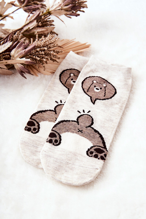 Socks Feet Teddy Bears Beige
