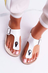 Women's Cork Flip Flops Lacquered White Palette