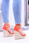 Red Espadrilles Espadrilles Sandals studded with rhinestones Narumi
