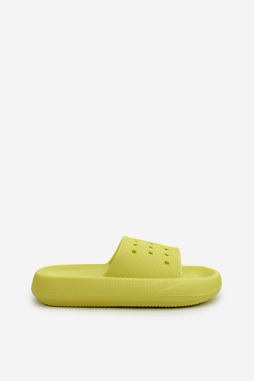 Women's Foam Slides on Thick Sole Lime Beula