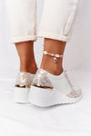 Leather Wedge Sneakers S.Barski White-Gold