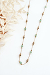 Women's Necklace With Green Beads Gold 