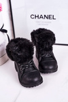 Children's Insulated Boots With Fur Black Nella