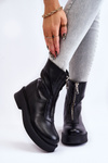 Women's Zipper Boots On The Platform Black Laretto