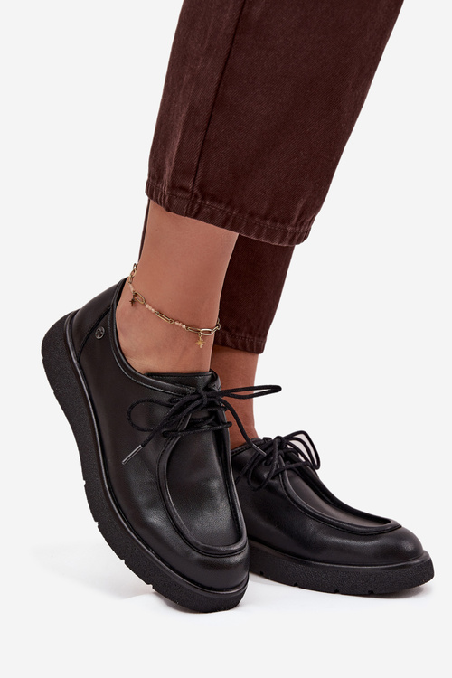 Damskie Półbuty Skóra Naturalna Czarne Maciejka K7189-01