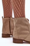 Women's Suede Boots with Zip Beige Nicole 2829