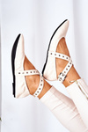 Folded Leather Ballerinas Lu Boo Beige
