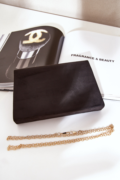 Eko Zamszowa Torebka Kopertówka Z Ozdobnym Sercem Czarna Evilinas