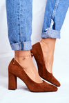 Suede Pumps On A Block Heel Sergio Leone PB216 Camel