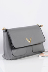 Classic Grey Handbag Women's Letter Purse Gold Chain