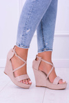 Women's Beige Suede Sandals On Anchor Eline