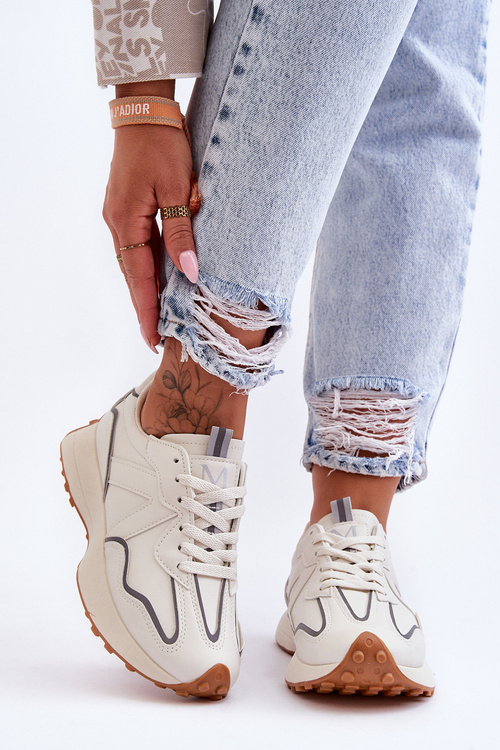 Women's Leather Sport Shoes Beige Faro