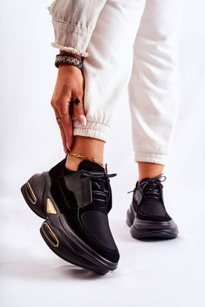 Sneakersy Sportowe Buty Damskie Czarne New Horizon