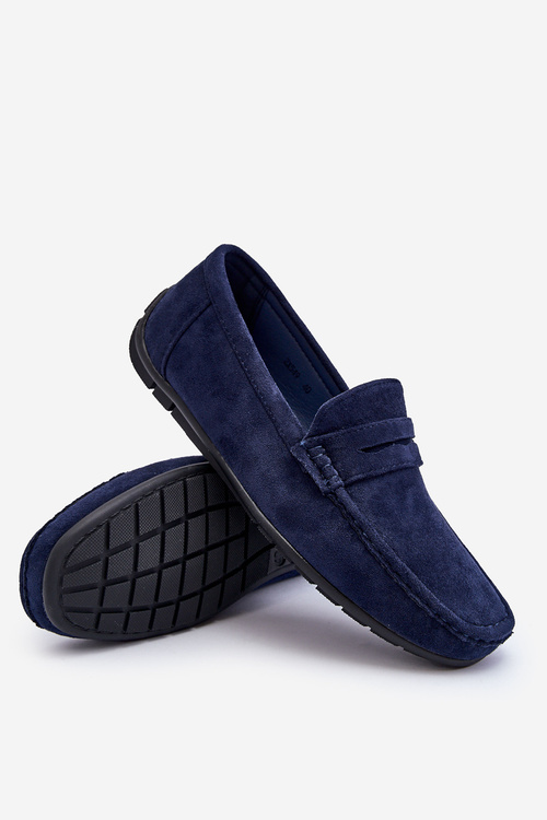 Men's Suede Moccasins Dark Blue Wesley