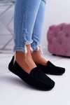 Women's Comfortable Eco-suede Moccasins Black Lemma