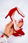 Women's Sandals On High Heel Classic Red Mintore