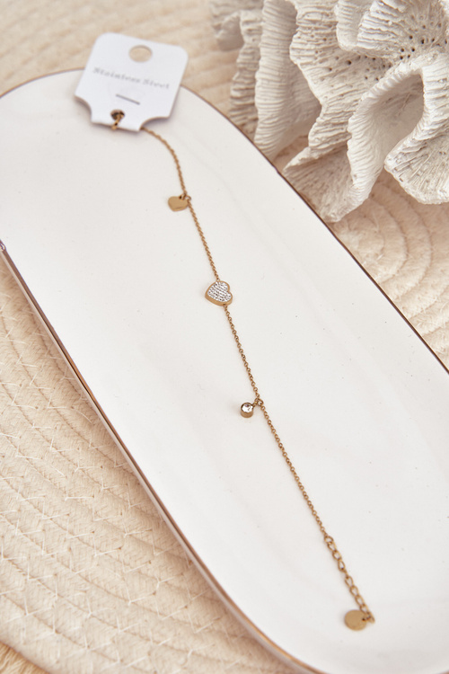 Bransoletka Na Nogę Serca Złota