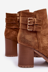 Suede Heeled Boots Brown Makeline