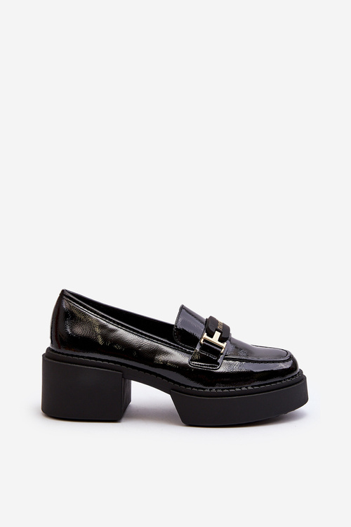 Women's Loafers on Chunky Heel Black Ridulvi