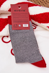 Men's Christmas Socks With Text And Santa Claus Grey