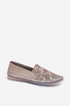 Patterned Leather Ballet Flats Maciejka T3512-73 Beige