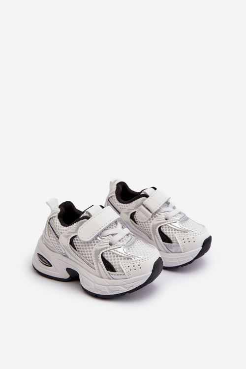 Children's Sports Sneakers with Velcro White-Black Ephona