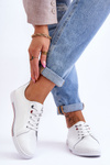 Women's White Leather Sneakers S.Barski LR268R