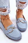 Women's Leather Loafers Light blue Downtown
