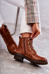 Leather Quilted Boots With Warming Brown Torino