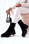 High-top suede creased boots Black Trishia