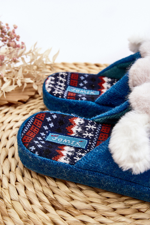 Children's slippers with thick sole and bear blue Dasca