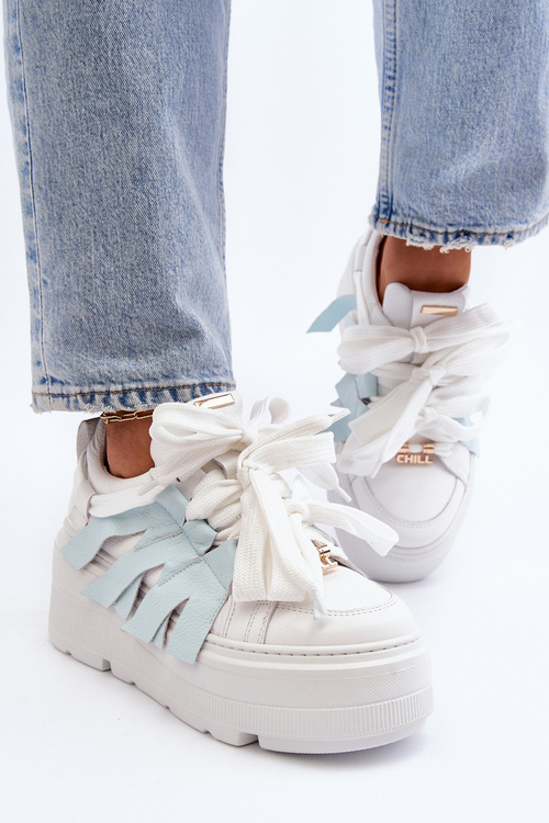 Blue Chunky Platform Sneakers Zazoo 2F-7033