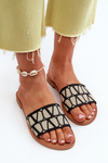 Women's Black Flat Sandals Traivea