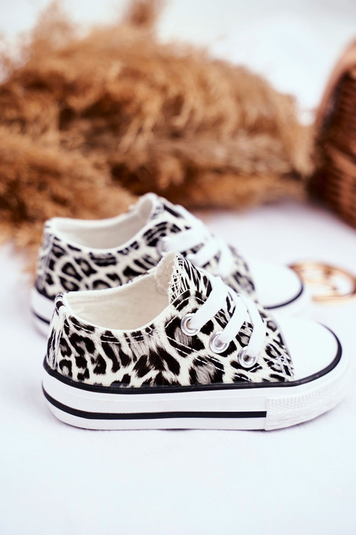 Children's Sneakers With Leopard Print White Berni