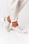 Leather Wedge Sneakers S.Barski White-Gold