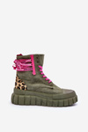 Women's Suede Boots on a Platform Green Raftera