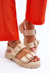 Leather Comfortable Sandals Beige Alayah