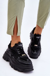 Buty Sportowe Masywna Platforma Czarne GOE LL2N4030