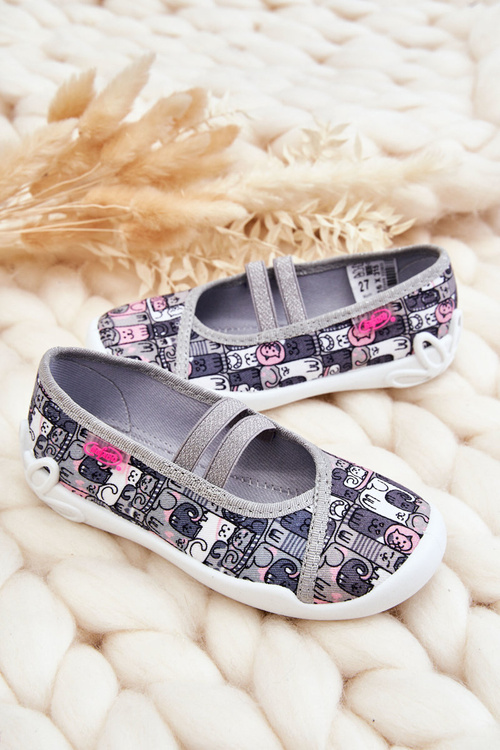 Flip-flops Ballerinas Befado Cats 116X315 Grey-Pink