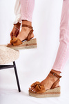 Sandals Suede Wedge Camel Natina
