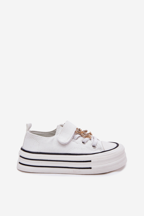 Girls Sneakers With Teddy Bear White Solena