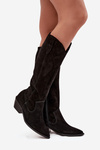 Cowboy Boots Made From Natural Suede Lined Zazoo 4225 Black