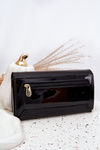 Lacquered Ladies Wallet with Little Beads Black Selavie