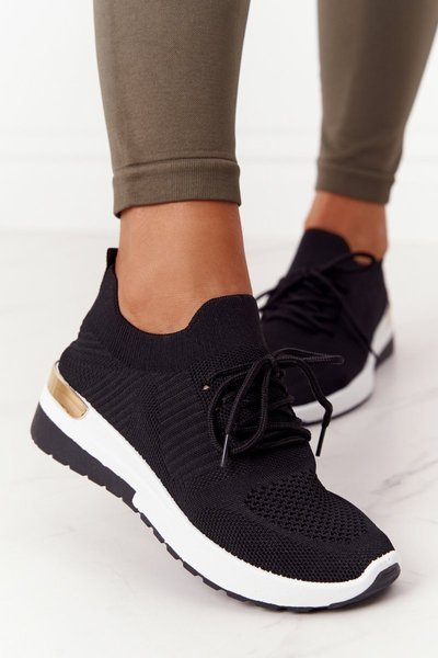 Women's Sport Shoes Wedge Sneakers Black Adeyla