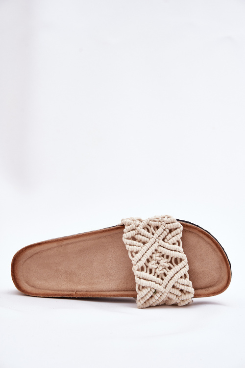 Women's Flip Flops On Cork Platform Beige Timaxrre