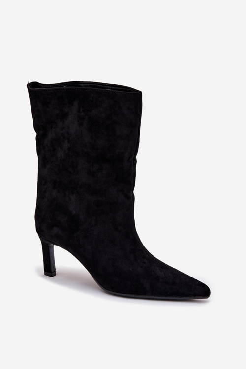 Slip-on Women's Ankle Boots on Heel Black Solvienne