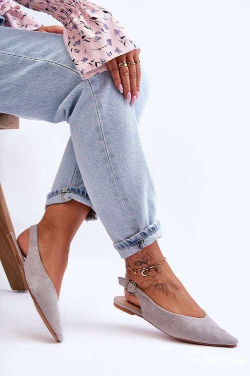 Women's Suede Ballet Flats Grey Kenra