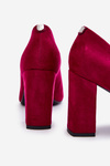 Suede Pumps On A Block Heel Sergio Leone PB216 Fuchsia
