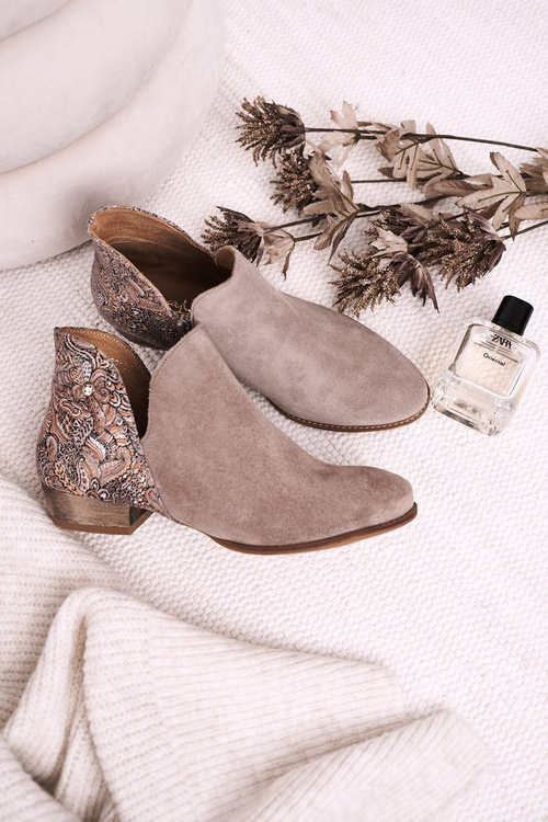 Women's Leather Boots Maciejka Beige 04091-04