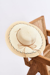 Light Women's Hat With Ornaments Beige 